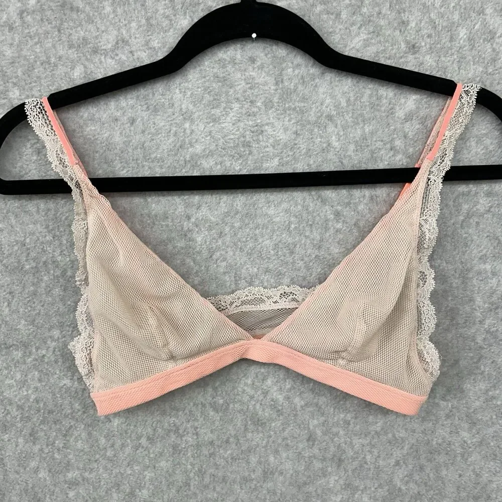 Free People Intimately Triangle Mesh Lace Trim Bralett size Small